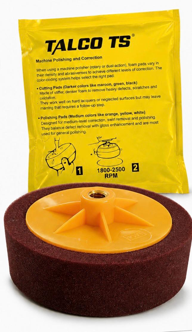 POLISHER FOAM BROWN 6" HARD TALCO